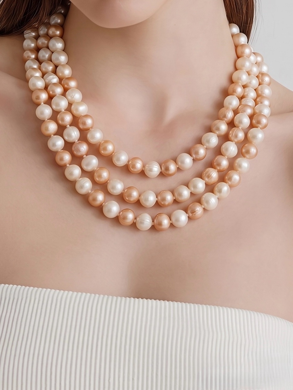 Genuine Multicolor Freshwater Pearl Knotted Strand Necklace 30" Opera Length